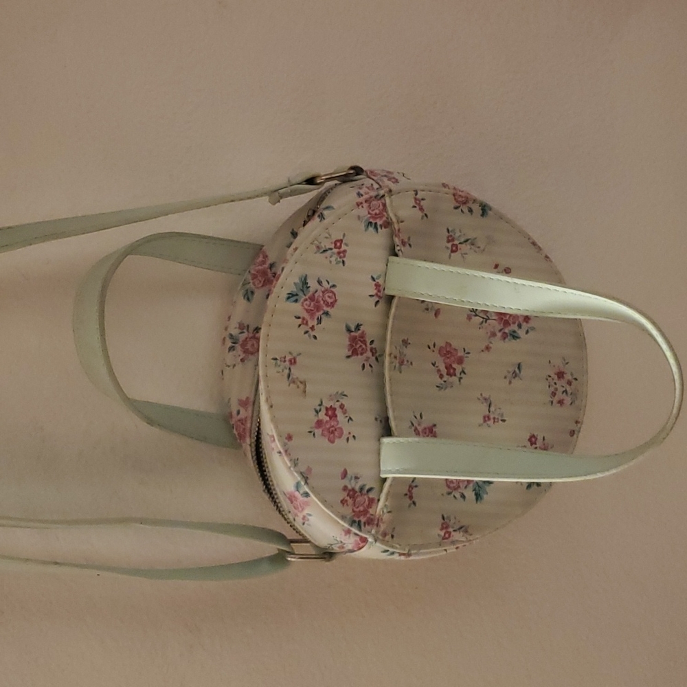 Floral and striped purse